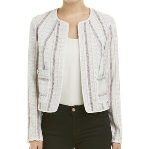 8 • Laundry by Shelli Segal • Soft Blush & White Metallic Thread Tweed Blazer